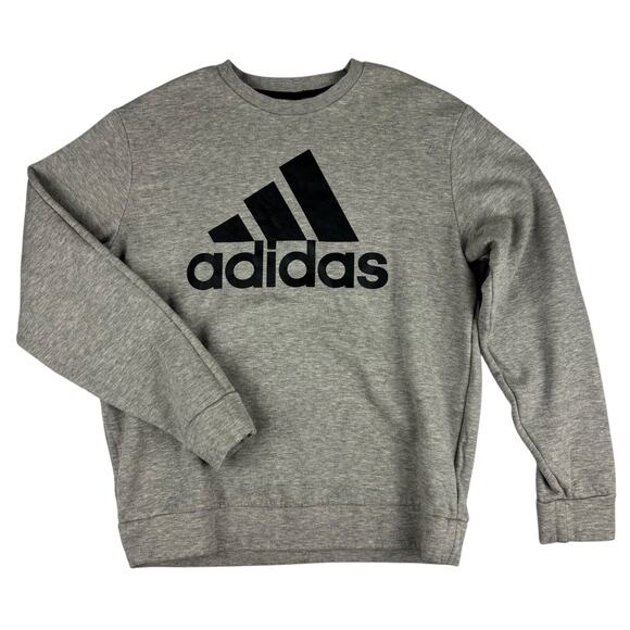 Adidas Golf CVC Fleece Crew Neck Men Pullover Sweatshirt Graphic Gray M - Picture 1 of 9